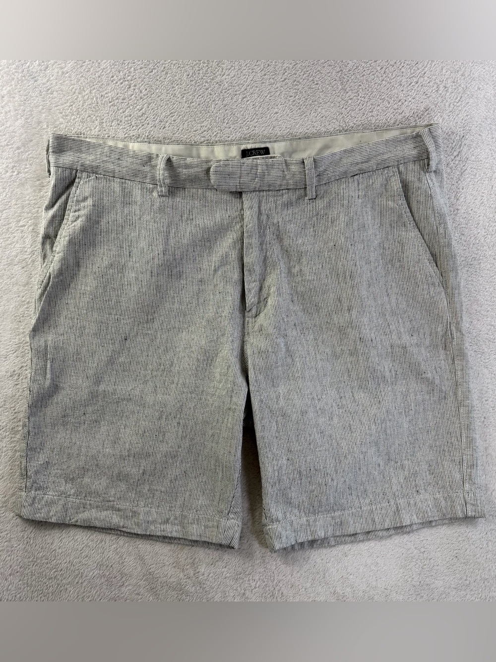 J.Crew Gramercy Linen Blend Striped Belted Shorts Men’s 38